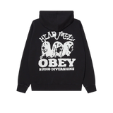 OBEY HEAD JAZZ FADED PULLOVER DIGITAL BLACK FADED WASH