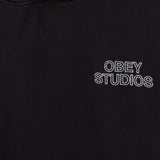 OBEY STUDIOS FADED PULLOVER DIGITAL BLACK FADED WASH