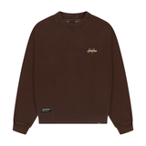 HOOD HOUSE SIGNATURE SCRIPT BROWN CREWNECK