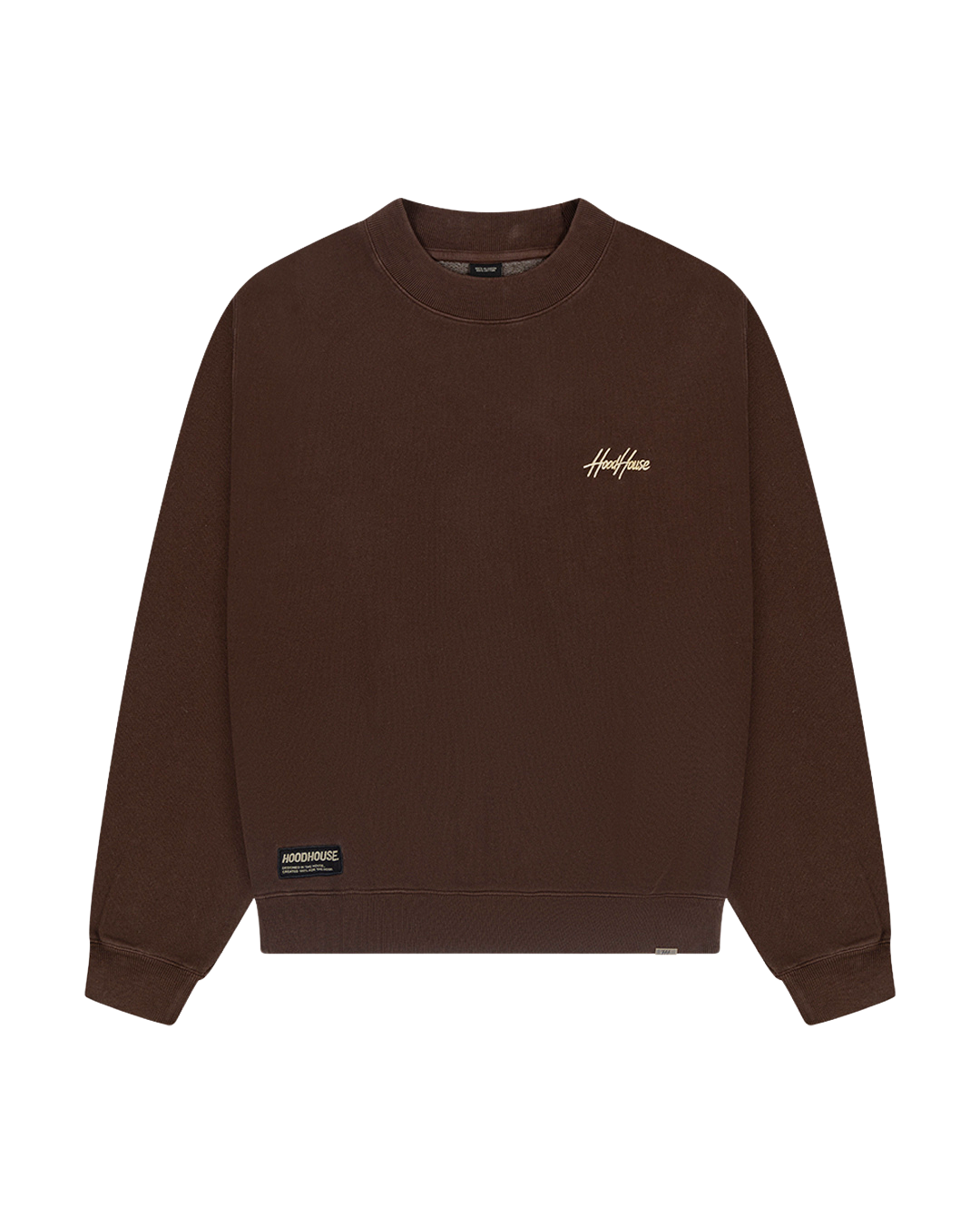 HOOD HOUSE SIGNATURE SCRIPT BROWN CREWNECK