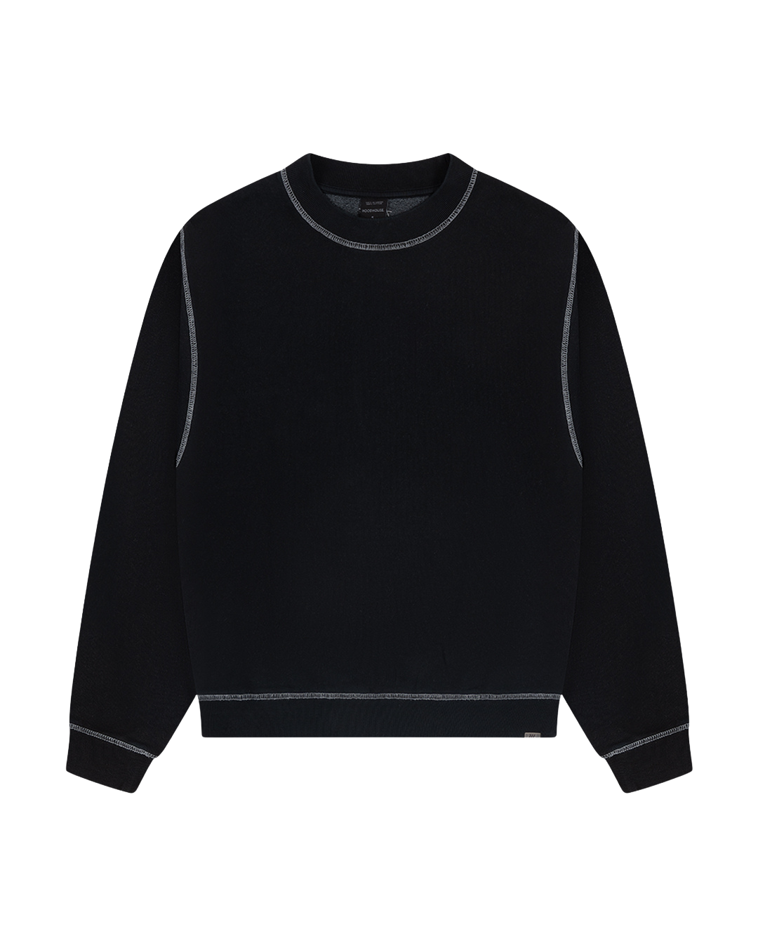HOOD HOUSE DOUBLE HASH BLACK CREWNECK