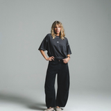 HOOD HOUSE ESSENTIAL EMBROIDERY PIGMENT BLACK T-SHIRT