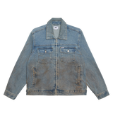OBEY BASE TRUCKER JACKET HEAVY VINTAGE LIGHT INDIGO