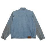 OBEY BASE TRUCKER JACKET HEAVY VINTAGE LIGHT INDIGO