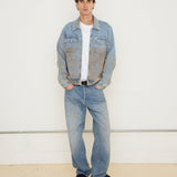 OBEY BASE TRUCKER JACKET HEAVY VINTAGE LIGHT INDIGO