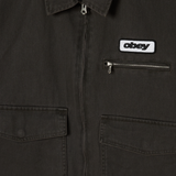 OBEY WALTER WORK JACKET BLACK FADED WASH