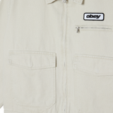 OBEY WALTER WORK JACKET SILVER BIRCH FADED WASH