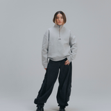 HOOD HOUSE LOWKEY HALF ZIP LIGHT GREY