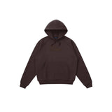 DIME MIDWEIGHT FLEECE CURSIVE LOGO HOODIE DARK BROWN