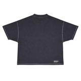 HOOD HOUSE ESSENTIAL EMBROIDERY PIGMENT BLACK T-SHIRT
