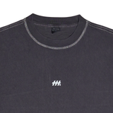 HOOD HOUSE ESSENTIAL EMBROIDERY PIGMENT BLACK T-SHIRT