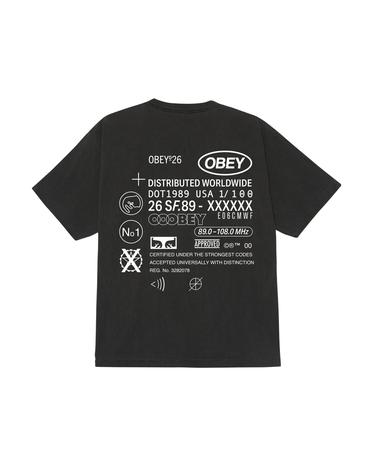 OBEY CODE SS PIGMENT DUSTY BLACK