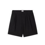 OBEY FOSTER PLEATED LINEN SHORT BLACK