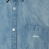 OBEY OWENS DENIM SHIRT BLEACHED INDIGO