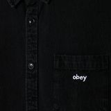 OBEY OWENS DENIM SHIRT FADED BLACK