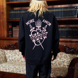 MORE AMOR HEART&ROSES CREWNECK BLK