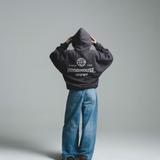 HOOD HOUSE DISTRESSED DARK GREY HOODIE