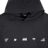HOOD HOUSE SYMBOL SIGNAL HOODIE PIGMENT BLACK