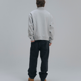 HOOD HOUSE ESSENTIAL HALF ZIP LIGHT GREY