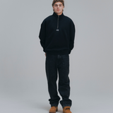 HOOD HOUSE LOWKEY HALF ZIP BLK