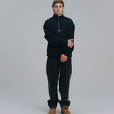 HOOD HOUSE LOWKEY HALF ZIP BLK