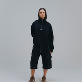 HOOD HOUSE LOWKEY HALF ZIP BLK