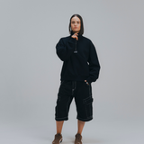 HOOD HOUSE LOWKEY HALF ZIP BLK