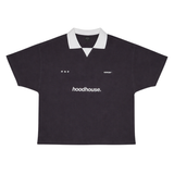 HOOD HOUSE STAR PIGMENT BLACK POLO