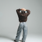 HOOD HOUSE SIGNATURE SCRIPT BROWN CREWNECK