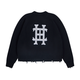 HOOD HOUSE DISTRESSED BLACK KNITWEAR