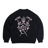 MORE AMOR HEART&ROSES CREWNECK BLK