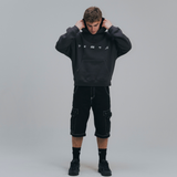 HOOD HOUSE SYMBOL SIGNAL HOODIE PIGMENT BLACK