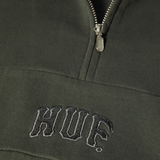 HUF ARCH ENZIME QUARTER ZIP FLEECE VINTAGE BLACK