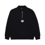 HUF BIG BLOCK 1/4 ZIP FRENCH TERRY BLK