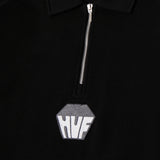 HUF BIG BLOCK 1/4 ZIP FRENCH TERRY BLK