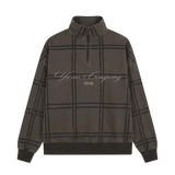 YUXUS CLASP HALF ZIP BROWN