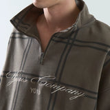 YUXUS CLASP HALF ZIP BROWN