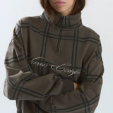 YUXUS CLASP HALF ZIP BROWN