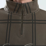 YUXUS CLASP HALF ZIP BROWN
