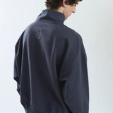 YUXUS CORD HALF ZIP DARK BLUE
