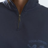 YUXUS CORD HALF ZIP DARK BLUE