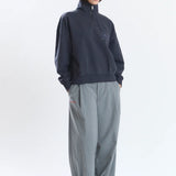 YUXUS CORD HALF ZIP DARK BLUE