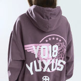 YUXUS CREW HOODIE DARK MAUVE