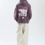 YUXUS CREW HOODIE DARK MAUVE