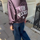 YUXUS CREW HOODIE DARK MAUVE