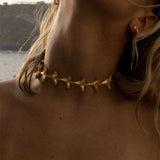 CAS DEIÀ DEEP BLUE NECKLACE GOLD