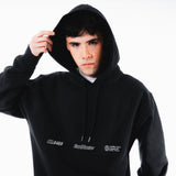 HOOD HOUSE TRIPLE LOGO HOODIE BLK