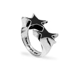 TWOJEYS ICON ENAMELED SINGLE BLK SILVER RING