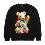 HUF GIFT BEAR INTARSIA SWEATER BLACK
