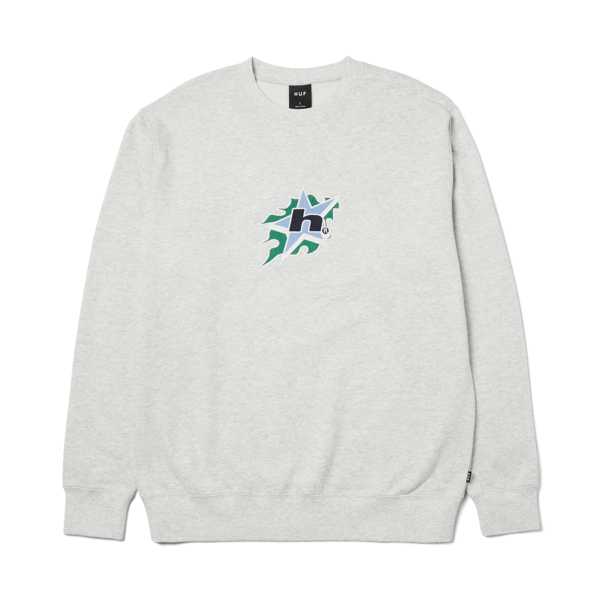 HUF H BIT CREWNECK ASH GREY